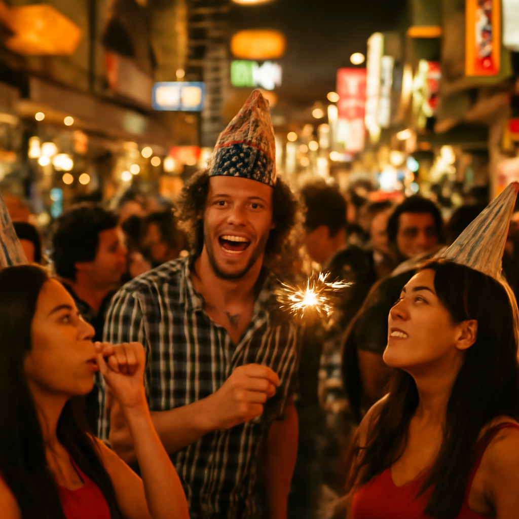 Epic New Year's Eve Party Vibes on Khaosan Road