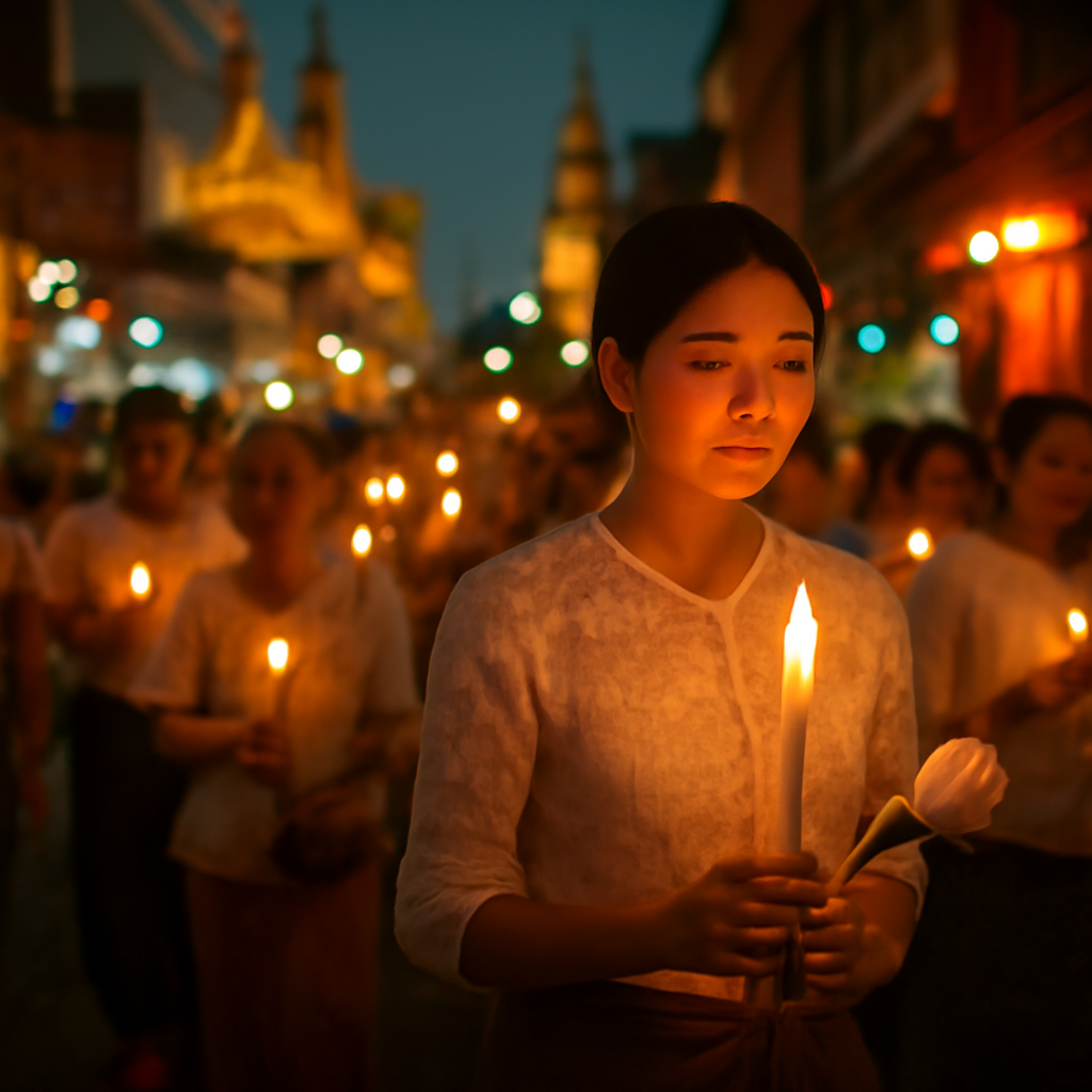 Makha Bucha Candle Walks in Rattanakosin